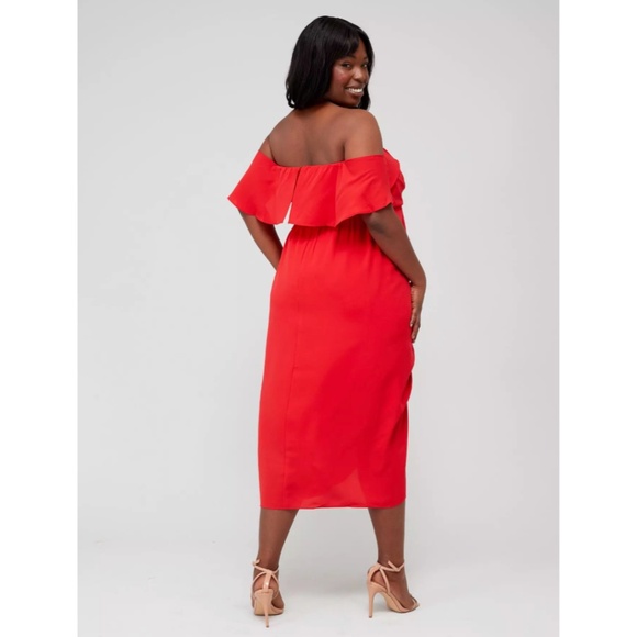 City Chic Va Va Voom Dress in Salsa Red - Picture 11 of 16